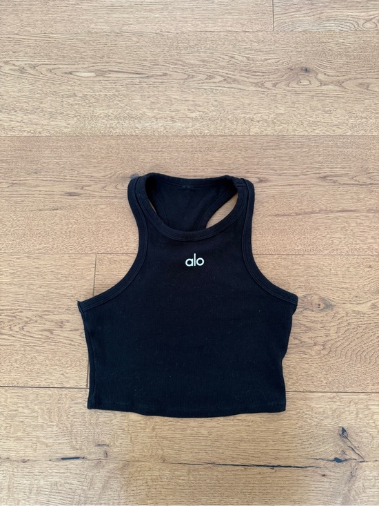 ALO Yoga Tops - ALO Yoga Black Ribbed Racerback Crop Tank
